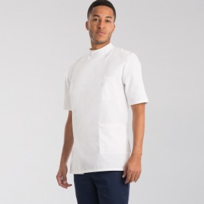 AX G86 Men's Dental Tunic White with Half Belt Back and Pockets