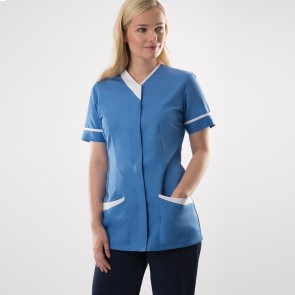 AX NF54 Women's asymmetrical tunic Hospital Blue /White