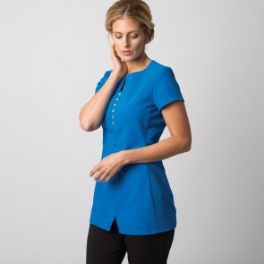 AX NF58 Women's notch neck tunic peacock