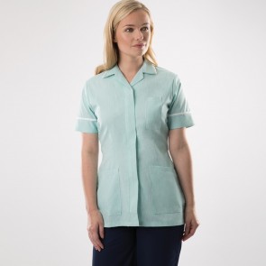 AX ST313 Womens Striped Healthcare Tunic with Single Action Back Aqua